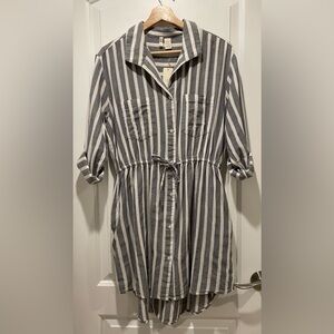 Japna Shirt Striped Button-Up Dress Size L